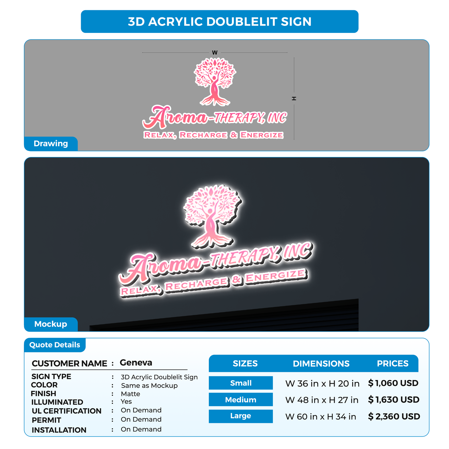 Business signage for Geneva Ledbettermaguire